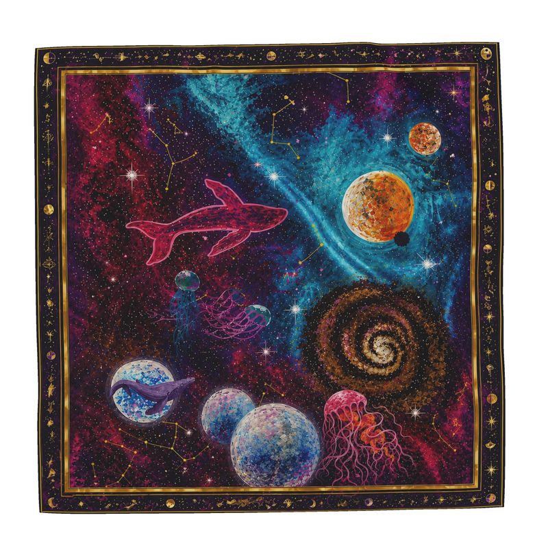 Luxury Club Cosmic Ocean Silk Scarf