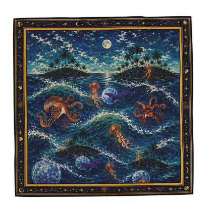 Luxury Club Golden Coast Kraken Silk Scarf