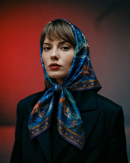 Luxury Club Golden Coast Kraken Silk Scarf