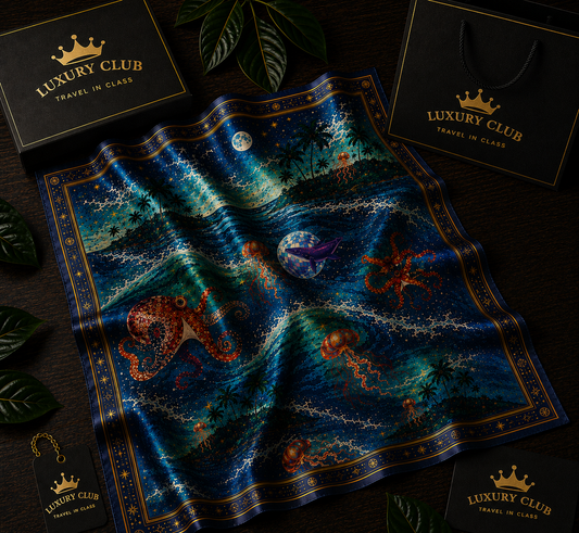 Luxury Club Golden Coast Kraken Silk Scarf
