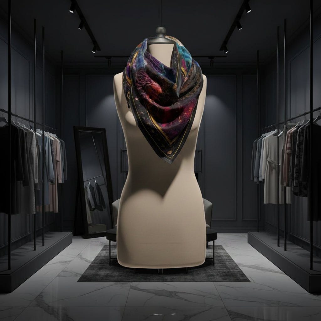 Luxury Club Cosmic Ocean Silk Scarf
