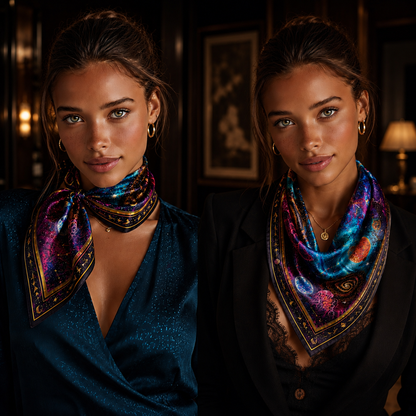 Luxury Club Cosmic Ocean Silk Scarf