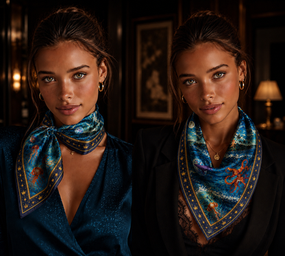 Luxury Club Golden Coast Kraken Silk Scarf