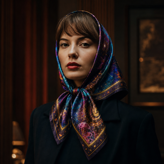 Luxury Club Cosmic Ocean Silk Scarf